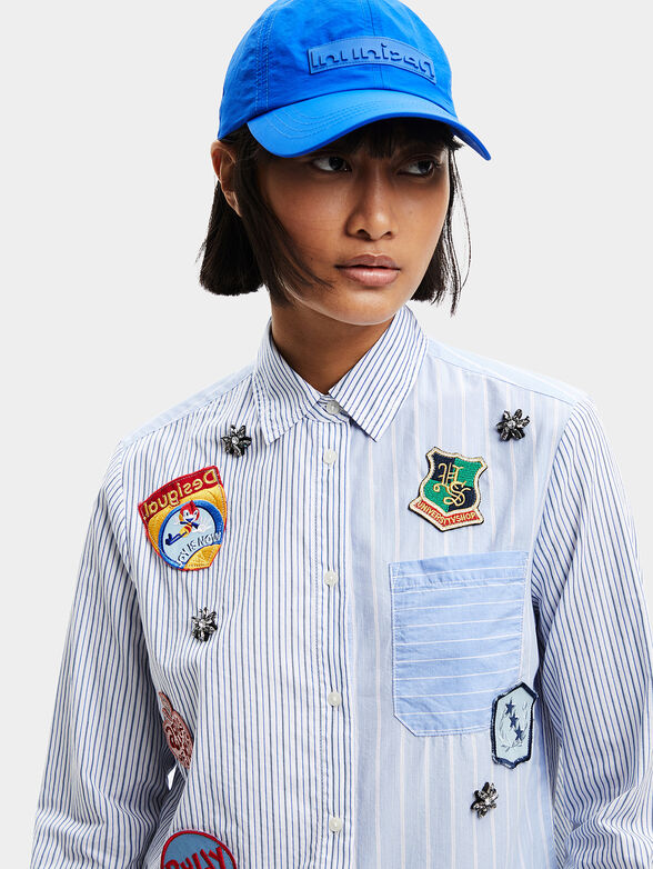 LIAN striped shirt with art details - 4