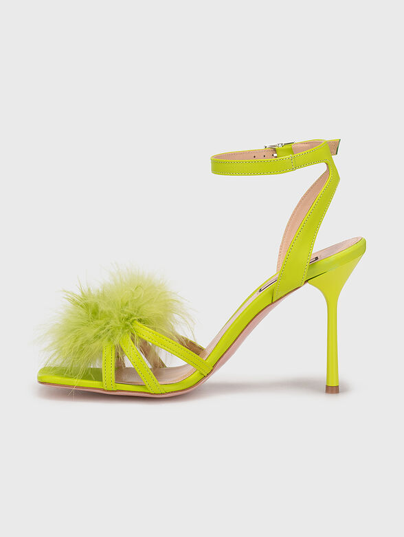 CAMELIA 08 black leather sandals heel - 4