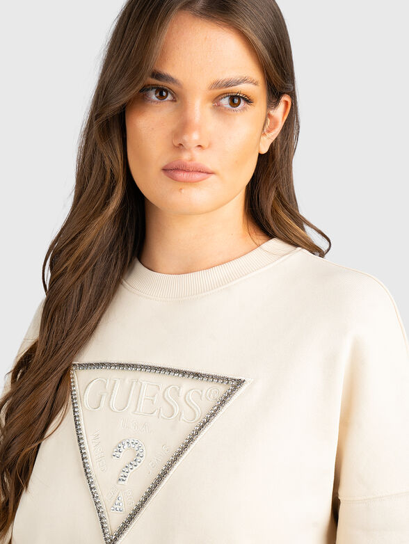 Triangle logo sweatshirt with rhinestones - 4