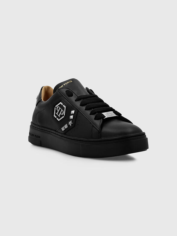 Leather shoes in black with accent elements - 2