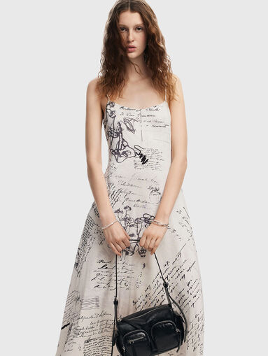 Newspaper print maxi dress - 5