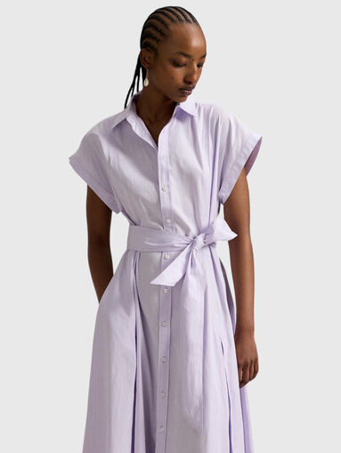 Striped shirt dress with belt - 3