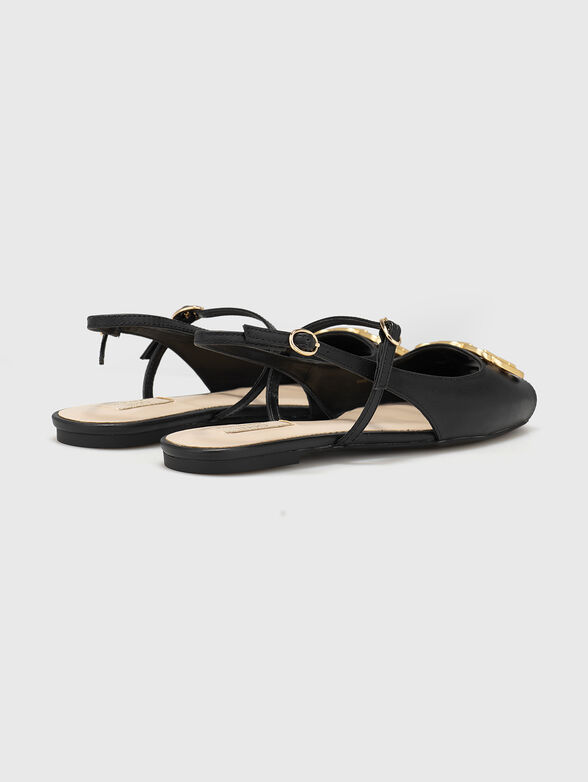 Leather sandals with gold accents - 3
