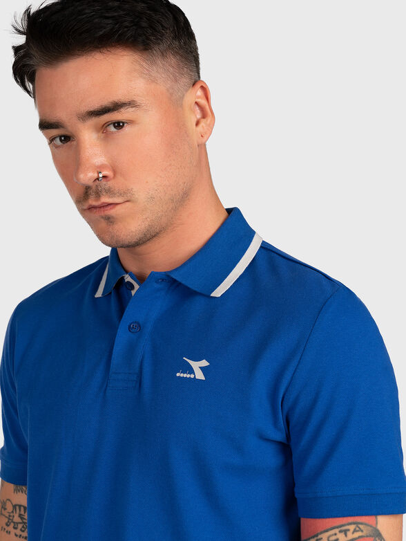 Black polo shirt CHROMIA from cotton pique - 4