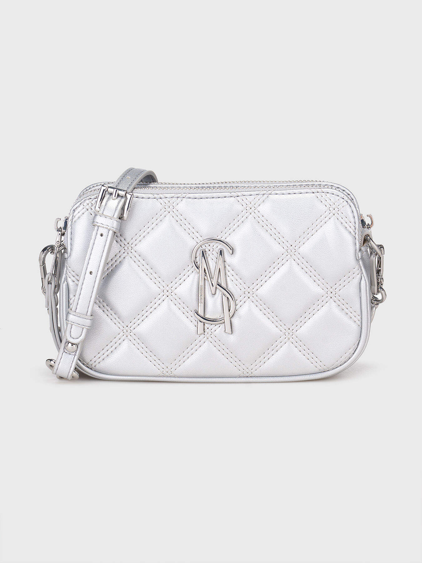 ◇STEVE MADDEN◇ロゴ スモールショルダーバッグwhite 送関込 Crossbody bag with accent logo brand STEVE MADDEN