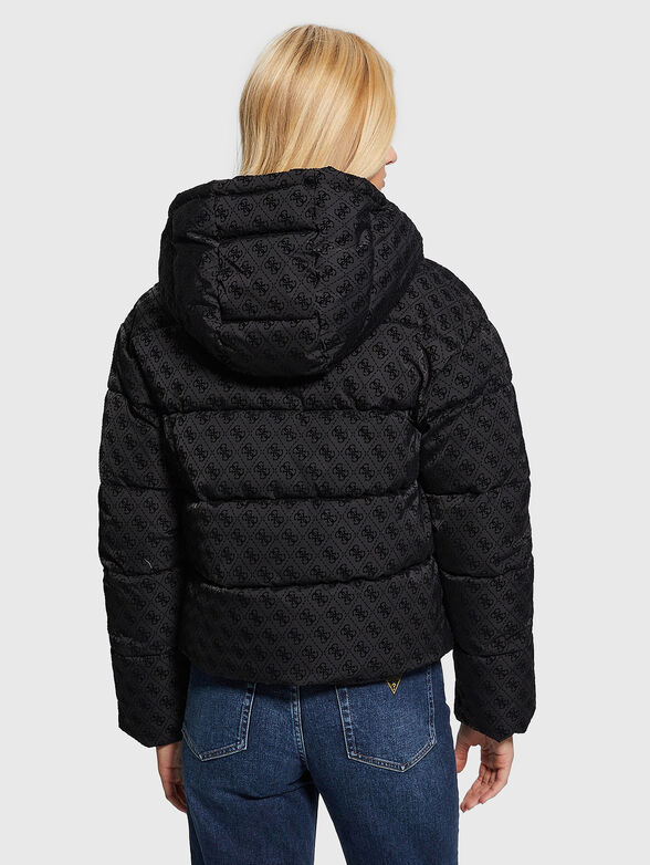 DAISY black puffer jacket with monogram print - 3