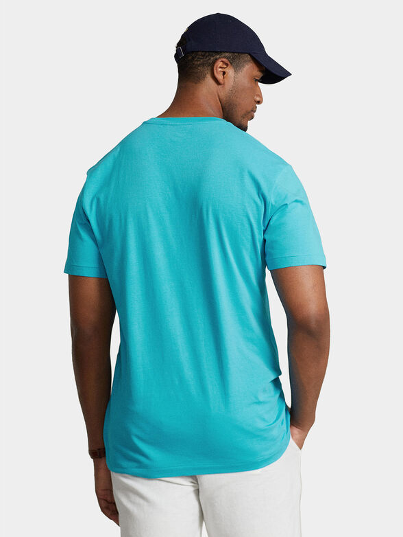 T-shirt with logo accent in turquoise color - 2