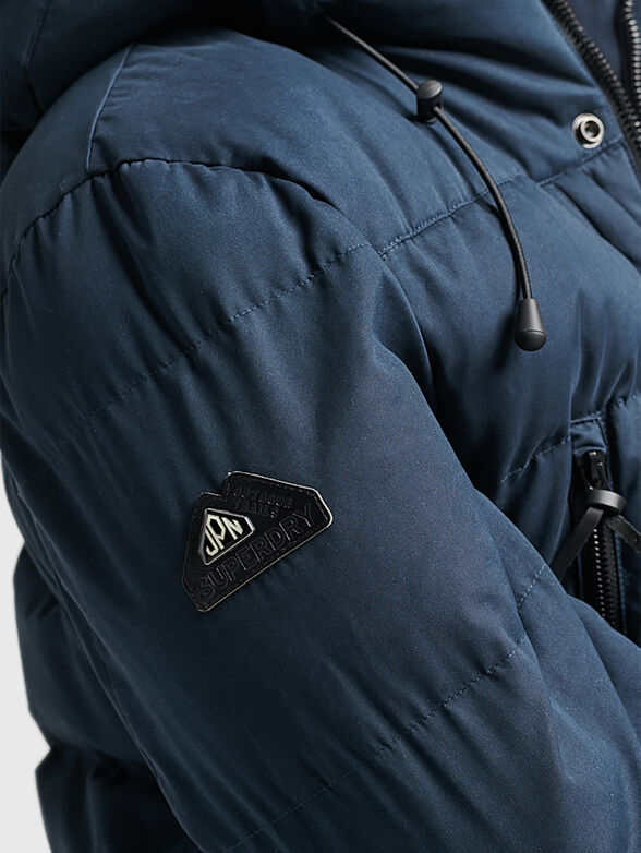 Black padded jacket with hood - 4