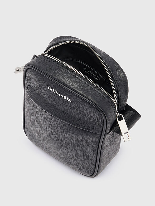 Leather crossbody bag with mini logo - 2