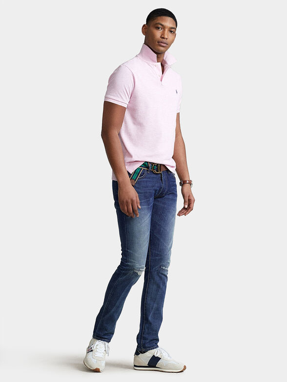 Pale pink Polo shirt with logo embroidery - 2
