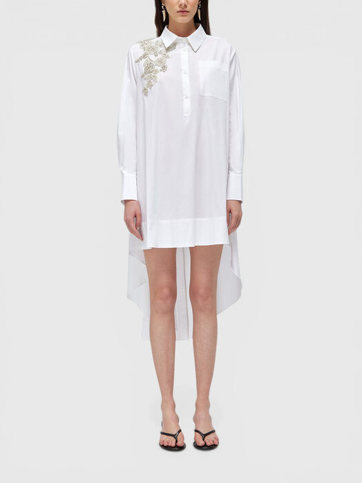 Poplin dress with embroidery