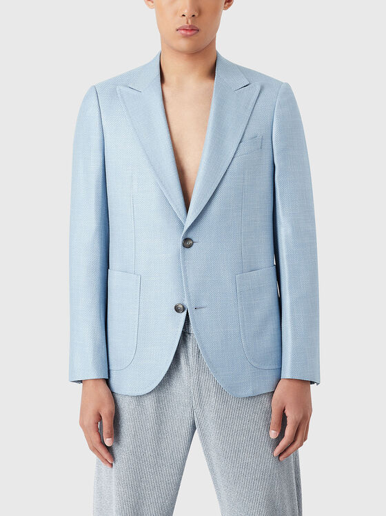 Спортно-елегантно сако в син цвят - 1