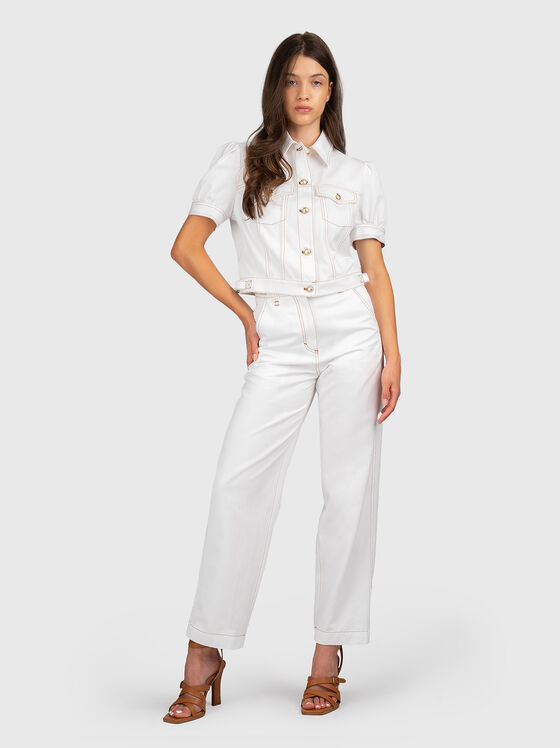 Бяло яке с контрастни шевове - 2