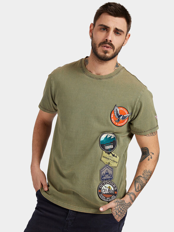 Cotton T-shirt with attractive patches - 1