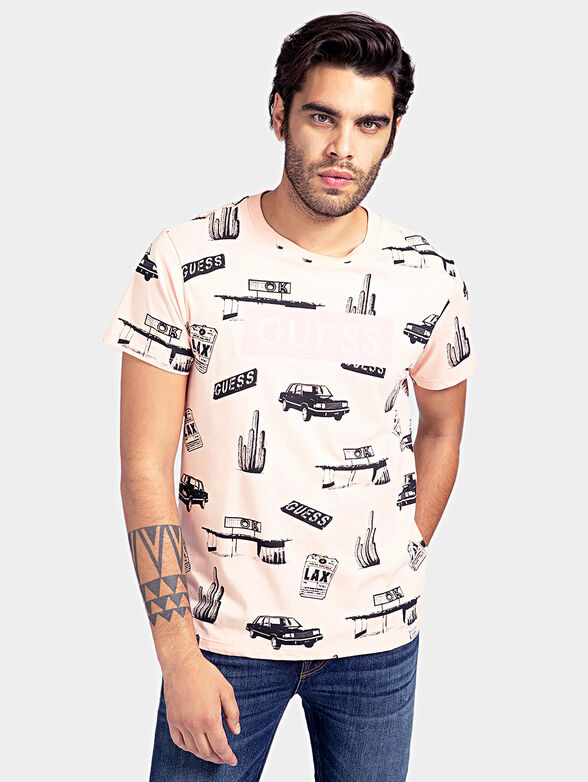 Striped T-shirt with logo print - 1