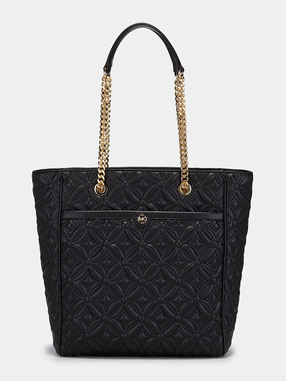 Quilted black tote bag - 1