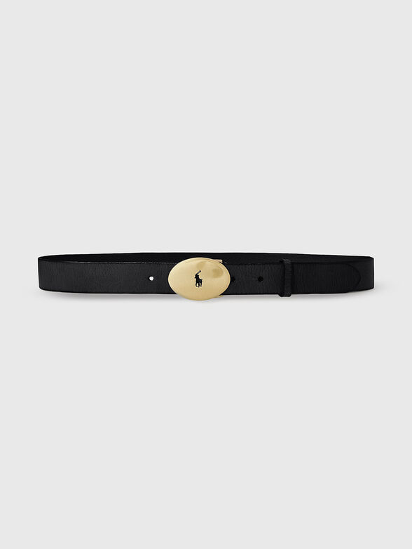 Leather belt with accent buckle - 1