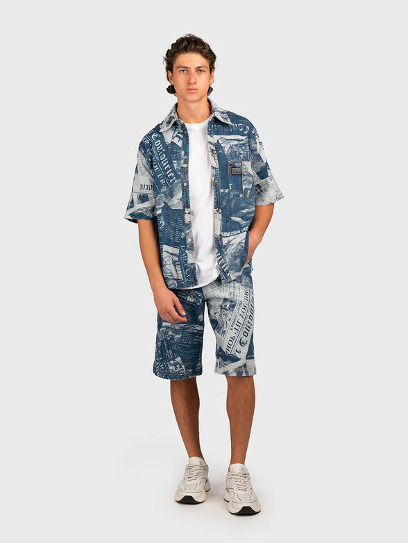Denim shorts with print - 4