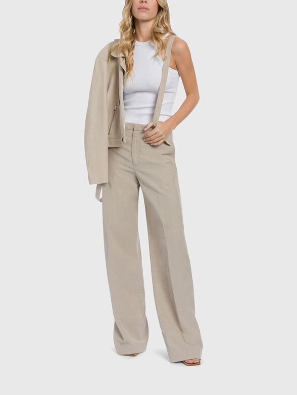 TECLA wide leg trousers in linen and lyocell - 4