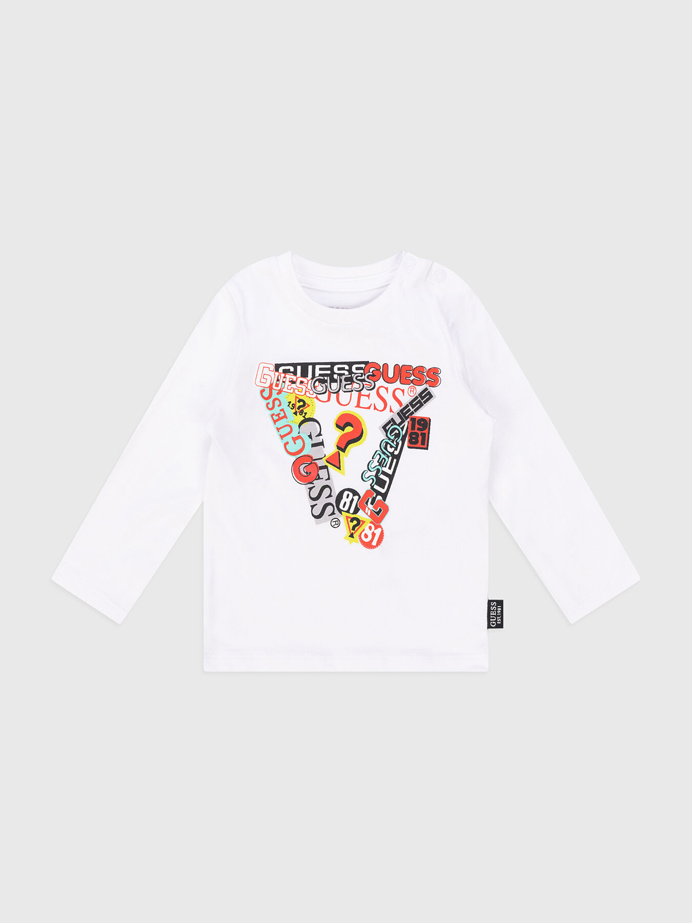 Contrasting logo print blouse brand GUESS Globalbrandsstore en