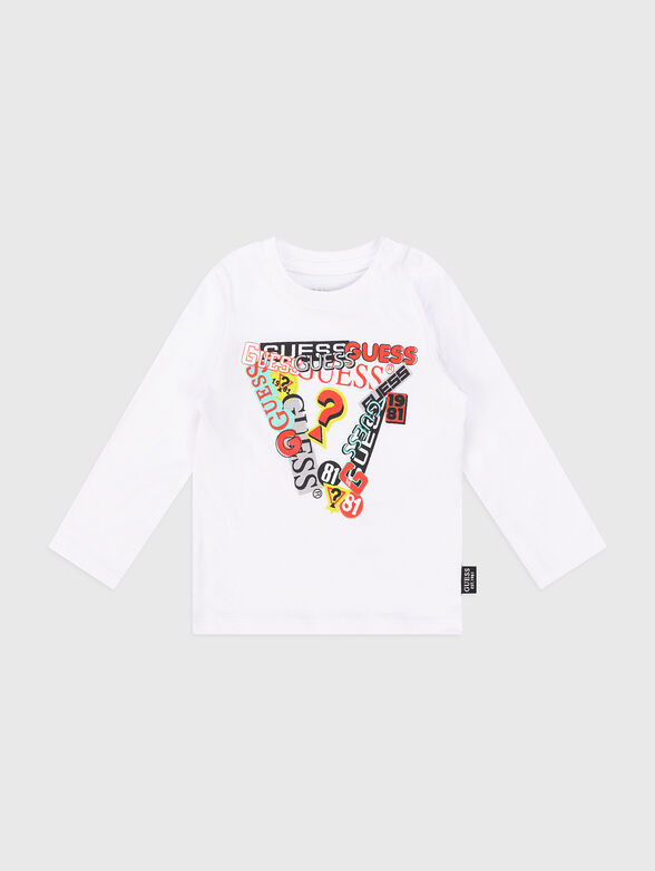 Contrasting logo print blouse - 1