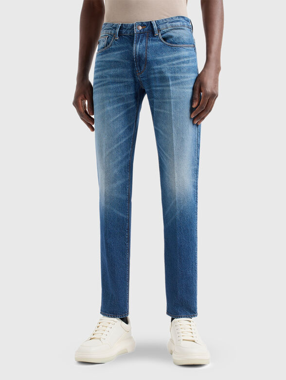 Light blue jeans with washed effect - 1