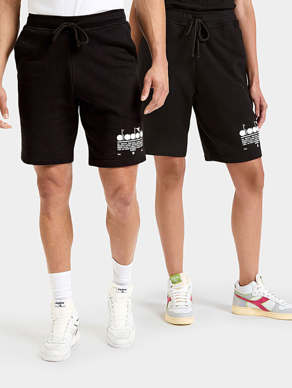 MANIFESTO black unisex sports shorts - 1