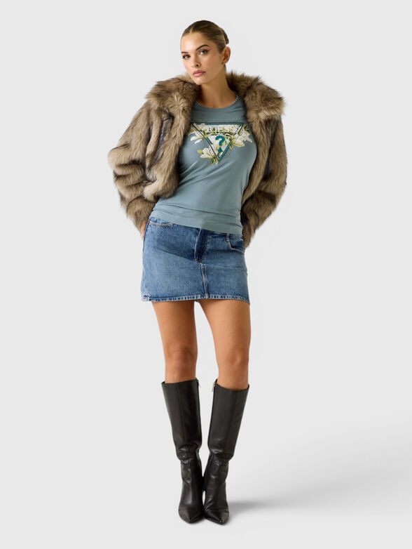 T-shirt with triangular logo and print - 2