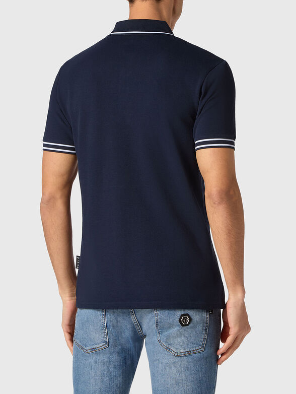 Black cotton polo shirt with logo accent - 3