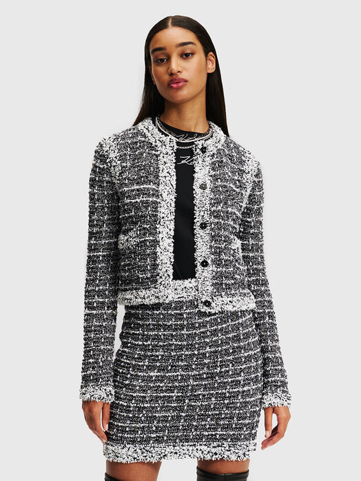 Blazer in boucle with contrast detail