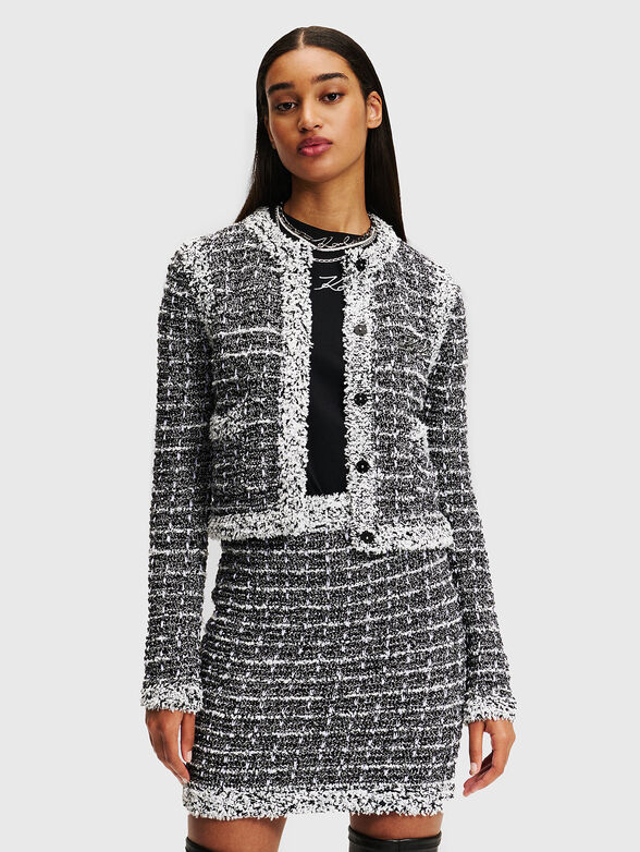 Blazer in boucle with contrast detail - 1