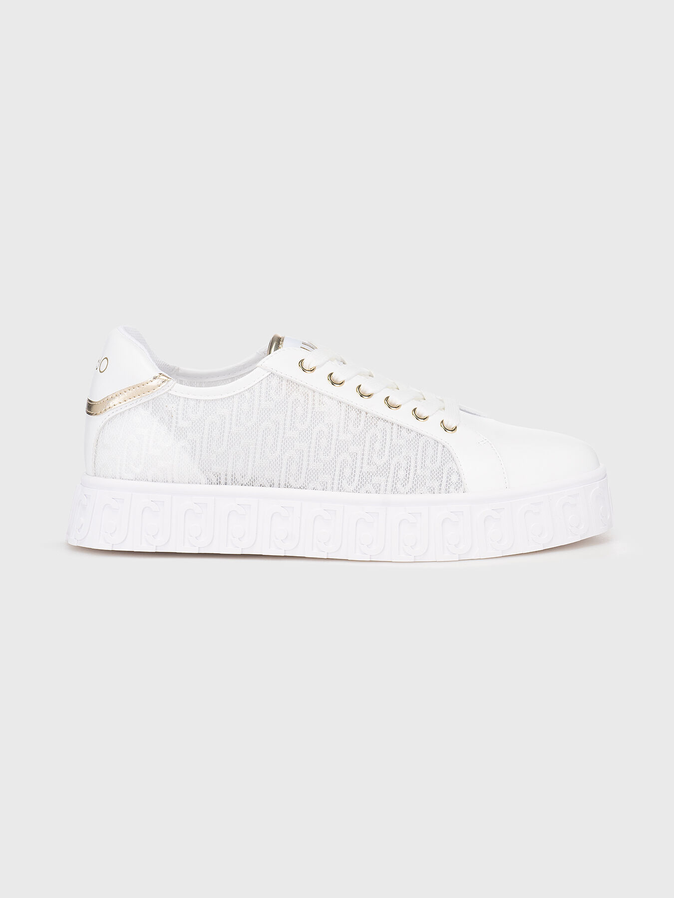 【関税&送料込】Liu Jo Sneakers White LOVELY 02 white sneakers with monogram logo brand LIU JO