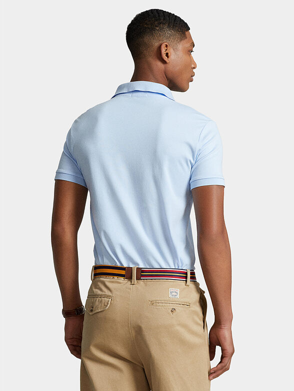 Polo-shirt in pale blue color with short sleeve - 3