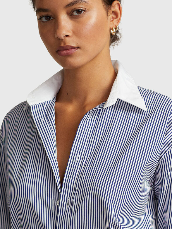Cotton shirt with striped design - 4