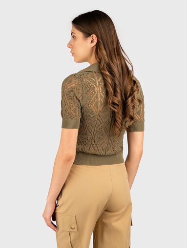 Cotton blouse with sheer effect - 3