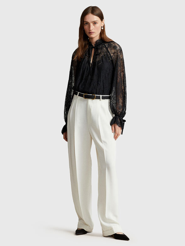 Lace blouse in black - 1