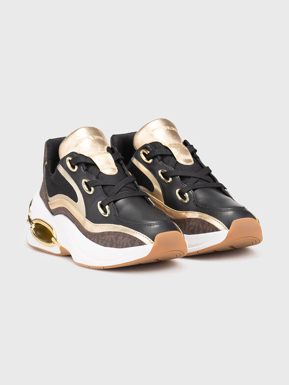 Leather sports shoes with logo - 2