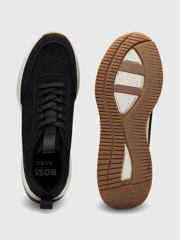 Lace up sneakers in black  - 4