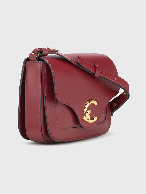 Leather crossbody bag in beige - 4