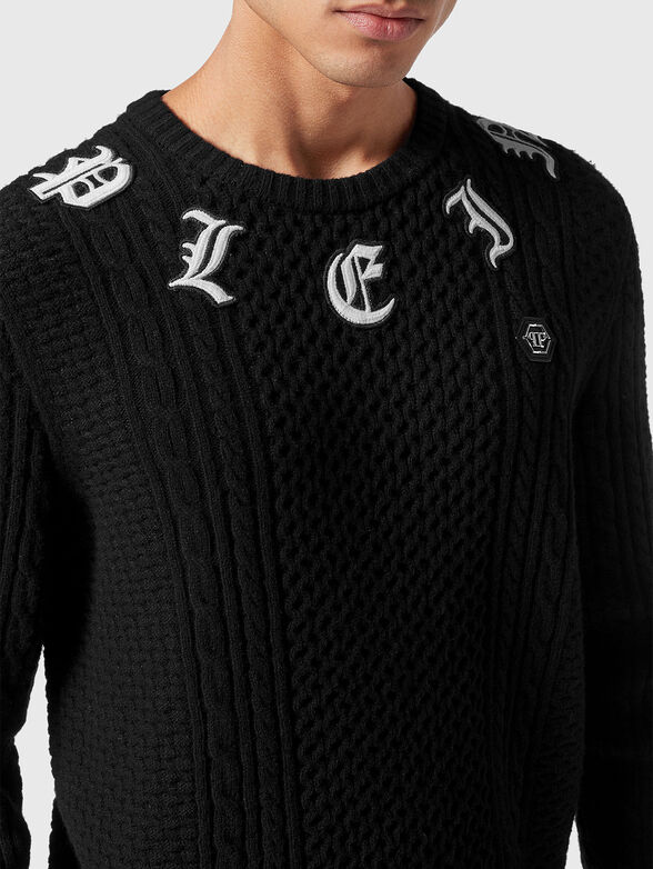 Black sweater in wool and cashmere - 4