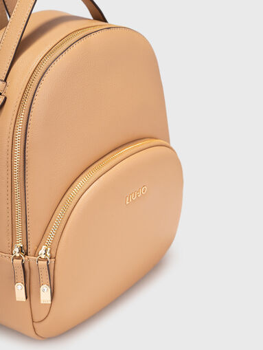 Eco leather backpack with front pocket - 4