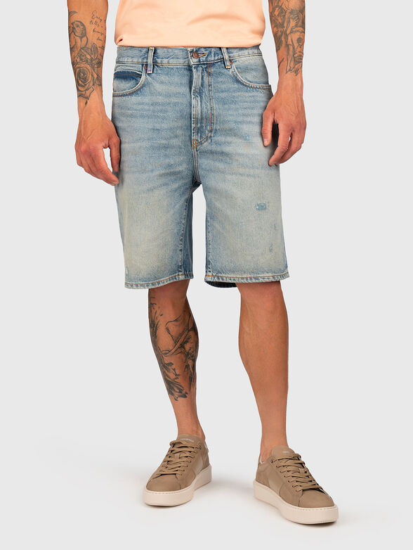 Denim shorts with worn effect - 1