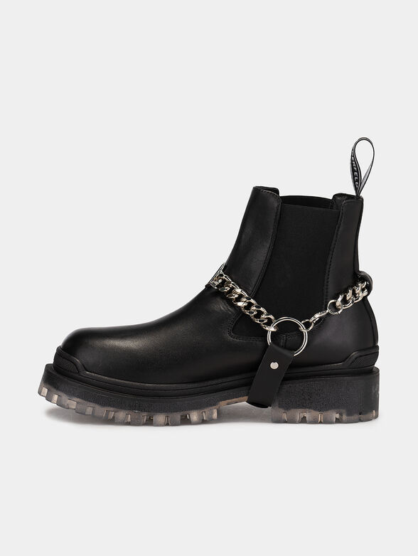 BIKER II ankle boots with chain and metal logo detail - 4