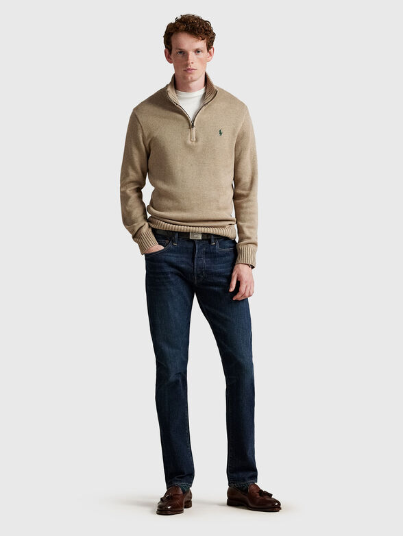 Cotton sweater with zip - 2