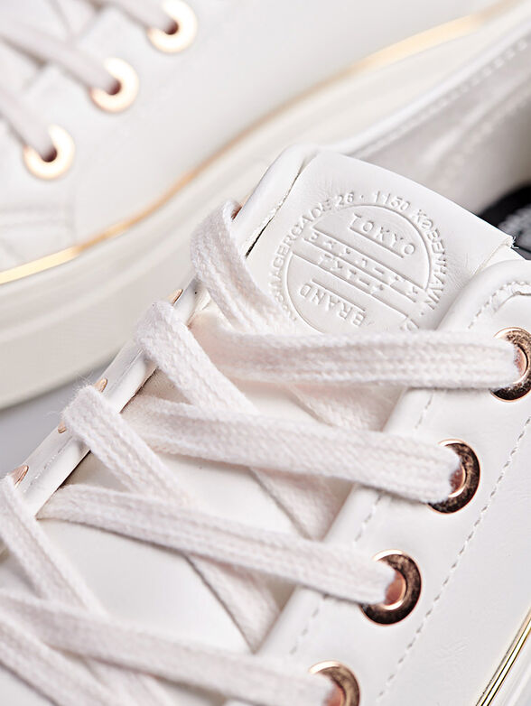 White sneakers with gold-tone details - 6