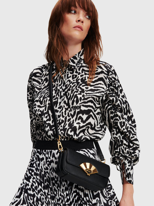 K/SIGNATURE beige leather bag with logo accent - 2