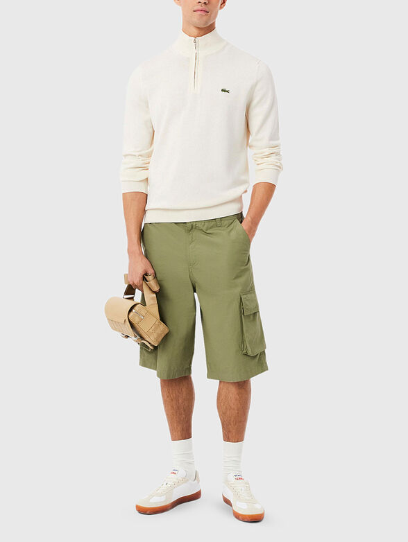 Zipped high neck cotton sweater - 2