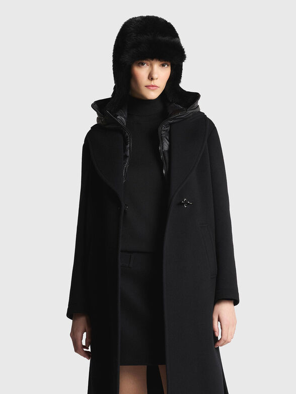Coat in wool and cashmere with hood - 3