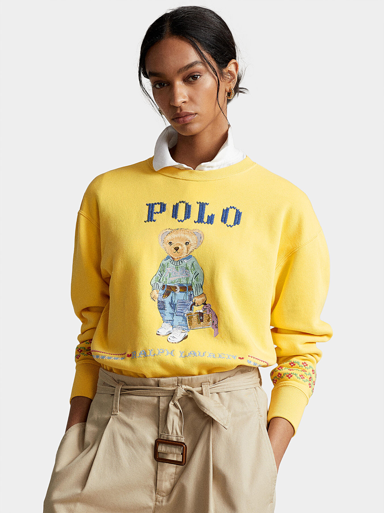 Sweatshirt with polo sale
