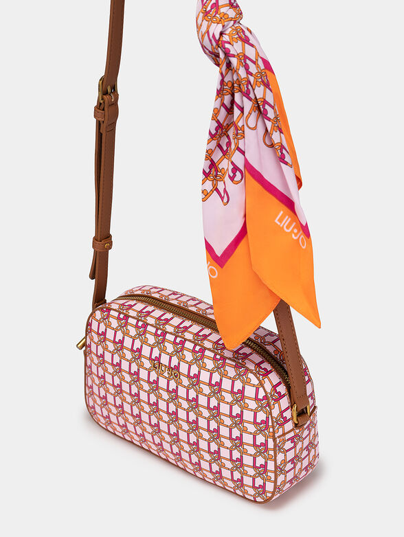 Crossbody bag with logo print and a scarf - 5